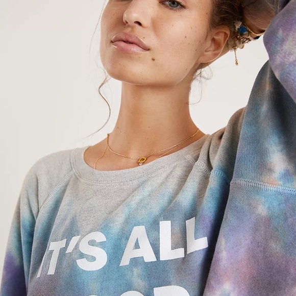NWT Anthropologie Good hYOUman  It's All Good Tie-dyed Sweatshirt Small - Picture 4 of 4
